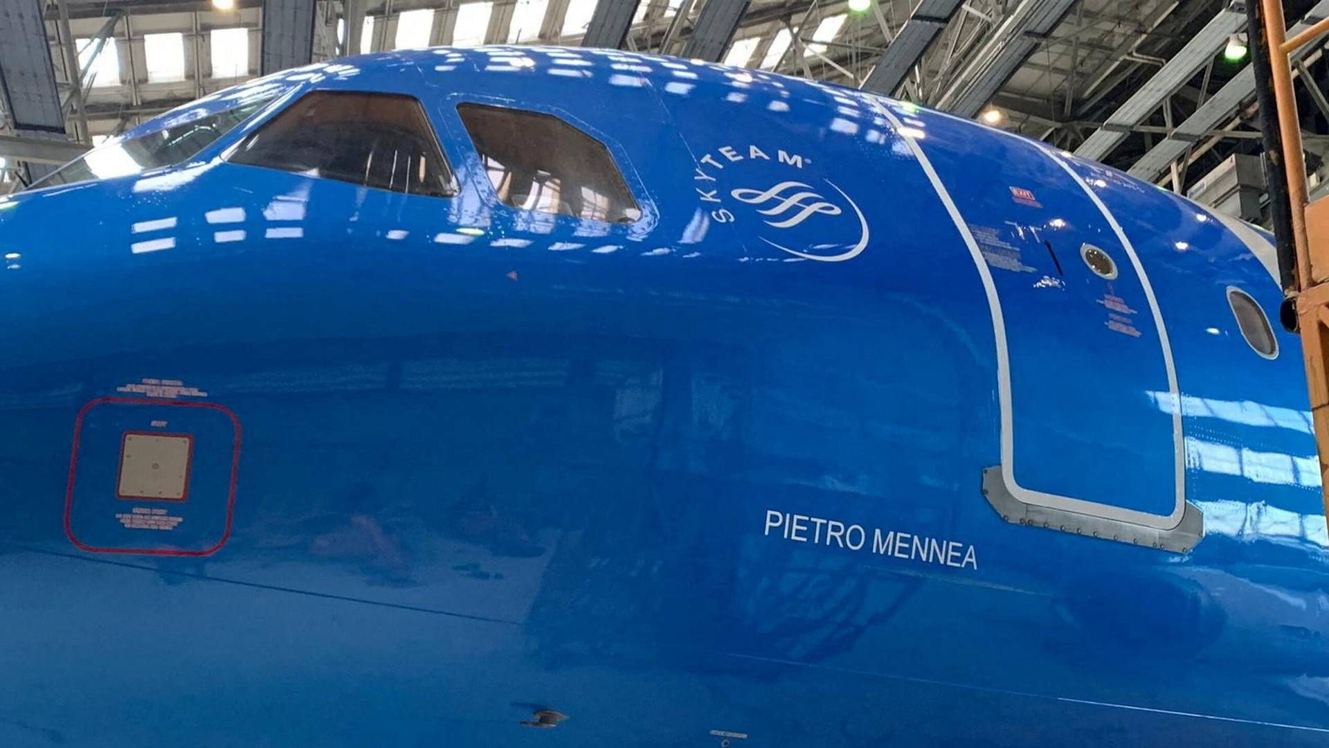 ITA plane carrying the airline company's new painting. | Photo: Ita Airways Press Office/Reuters/Ritzau Scanpix