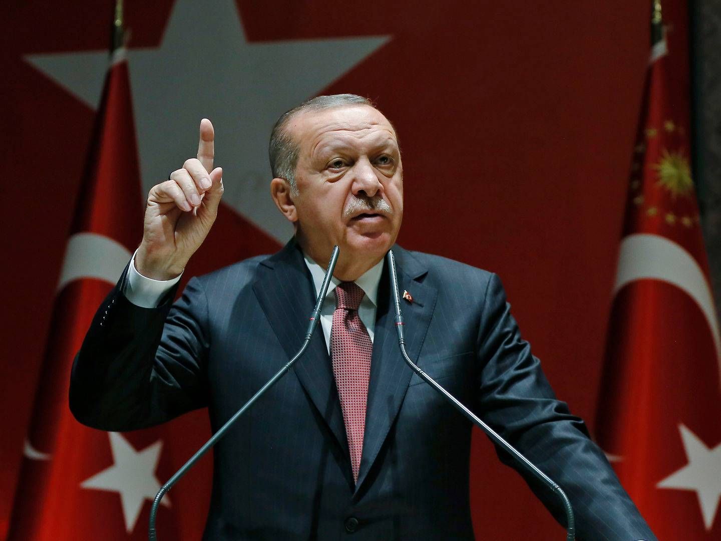 Tyrkiets præsident Recep Erdogan under en tale i 2018. | Foto: AP/Ritzau Scanpix