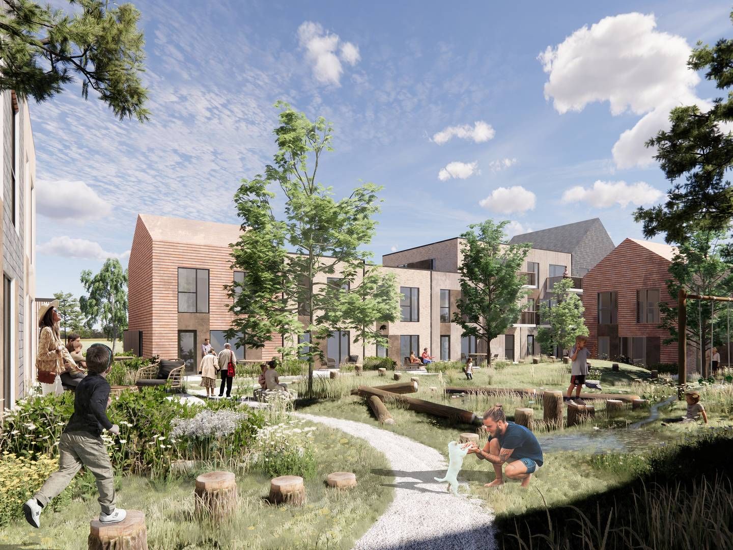 100 boliger skal udgøre en ny bydel i Lisbjerg ved Aarhus, hvor fokus bliver på bæredygtige materialer. | Foto: PR / Casa