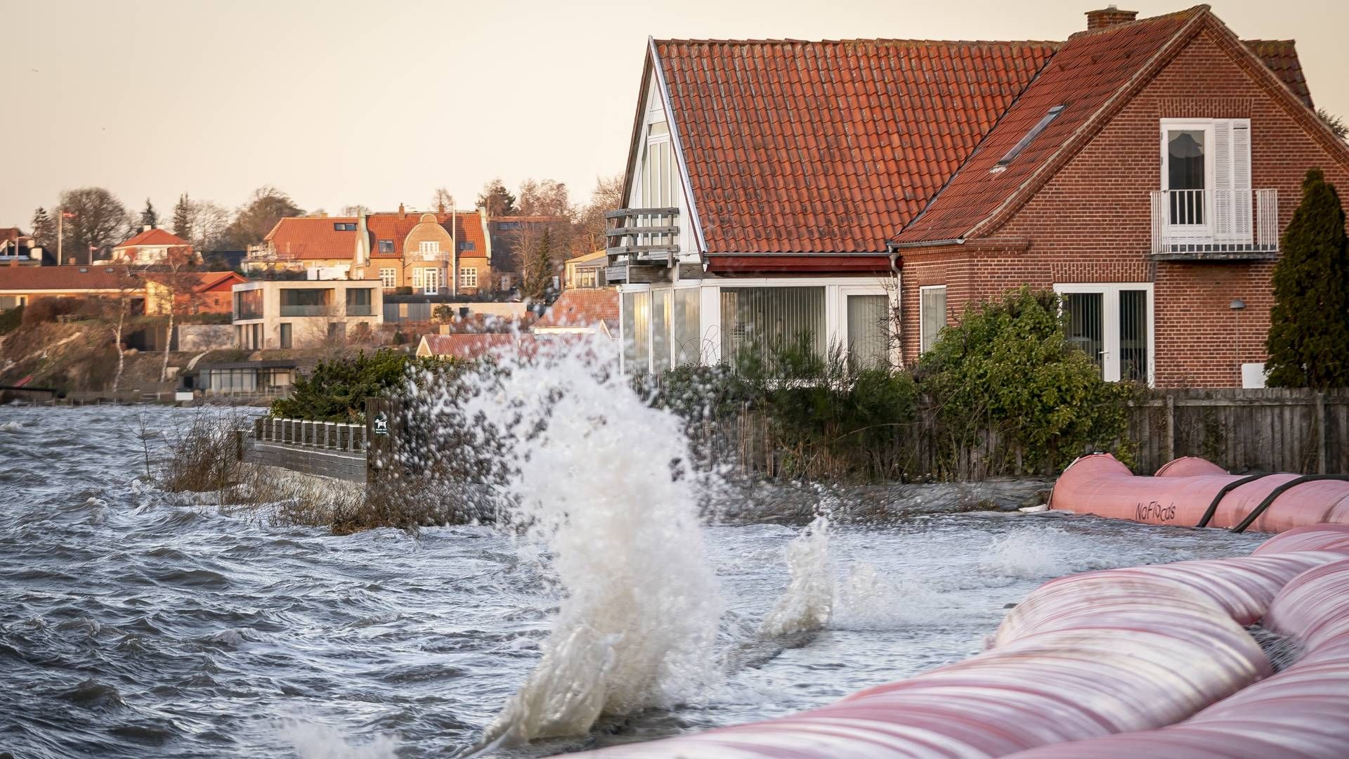 Stormen Malik hærgede over hele Danmark, og ved Roskilde Fjord steg vandstanden. | Foto: Mads Claus Rasmussen