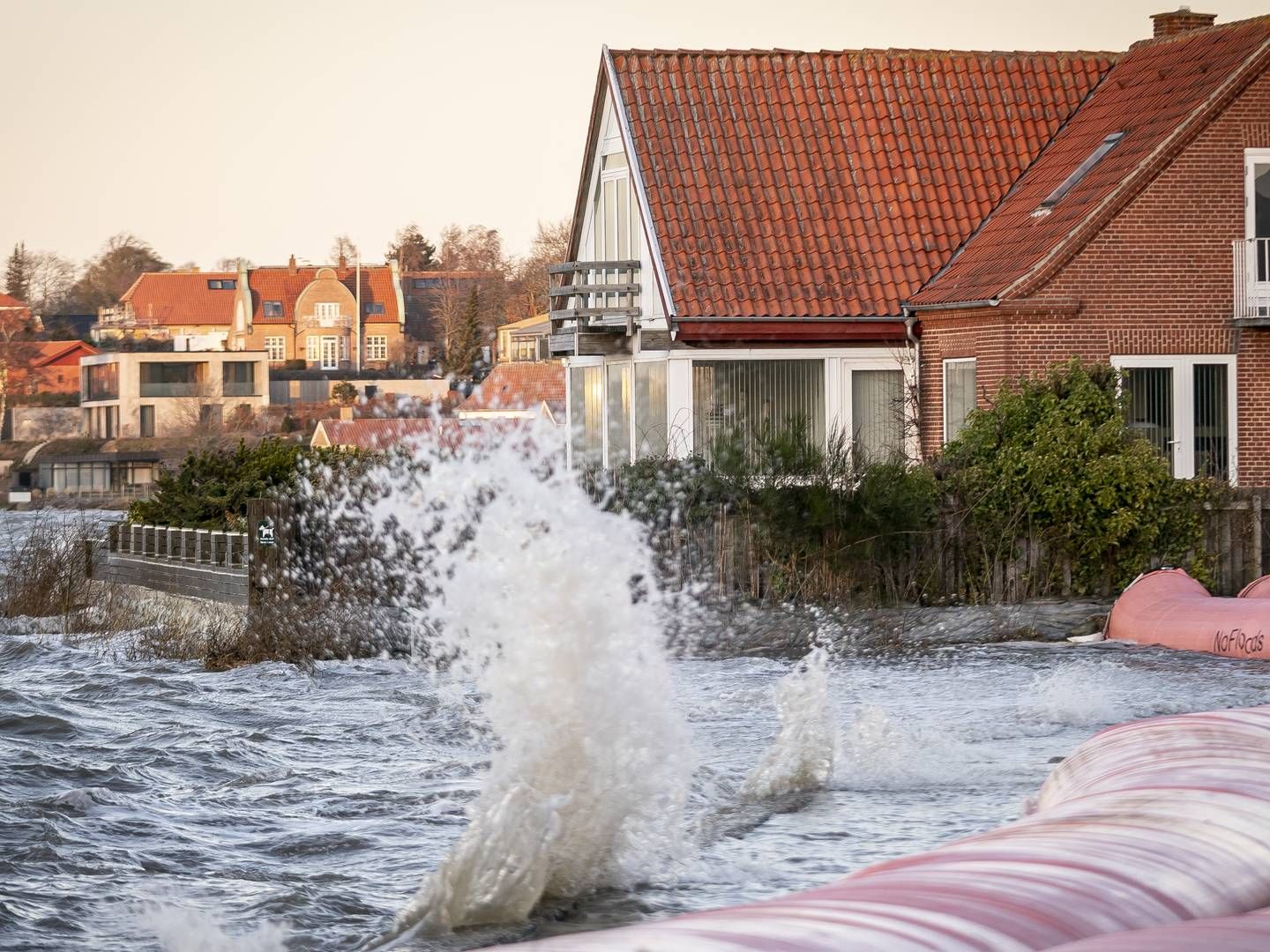 Stormen Malik hærgede over hele Danmark, og ved Roskilde Fjord steg vandstanden. | Foto: Mads Claus Rasmussen