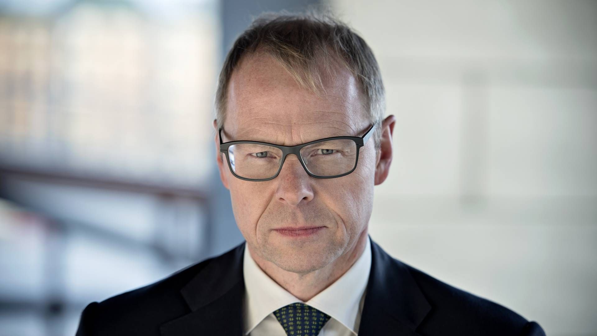 "Vi havde ingen nedskrivninger i 2021," siger Nykredit-topchef Michael Rasmussen. | Foto: Lars Krabbe