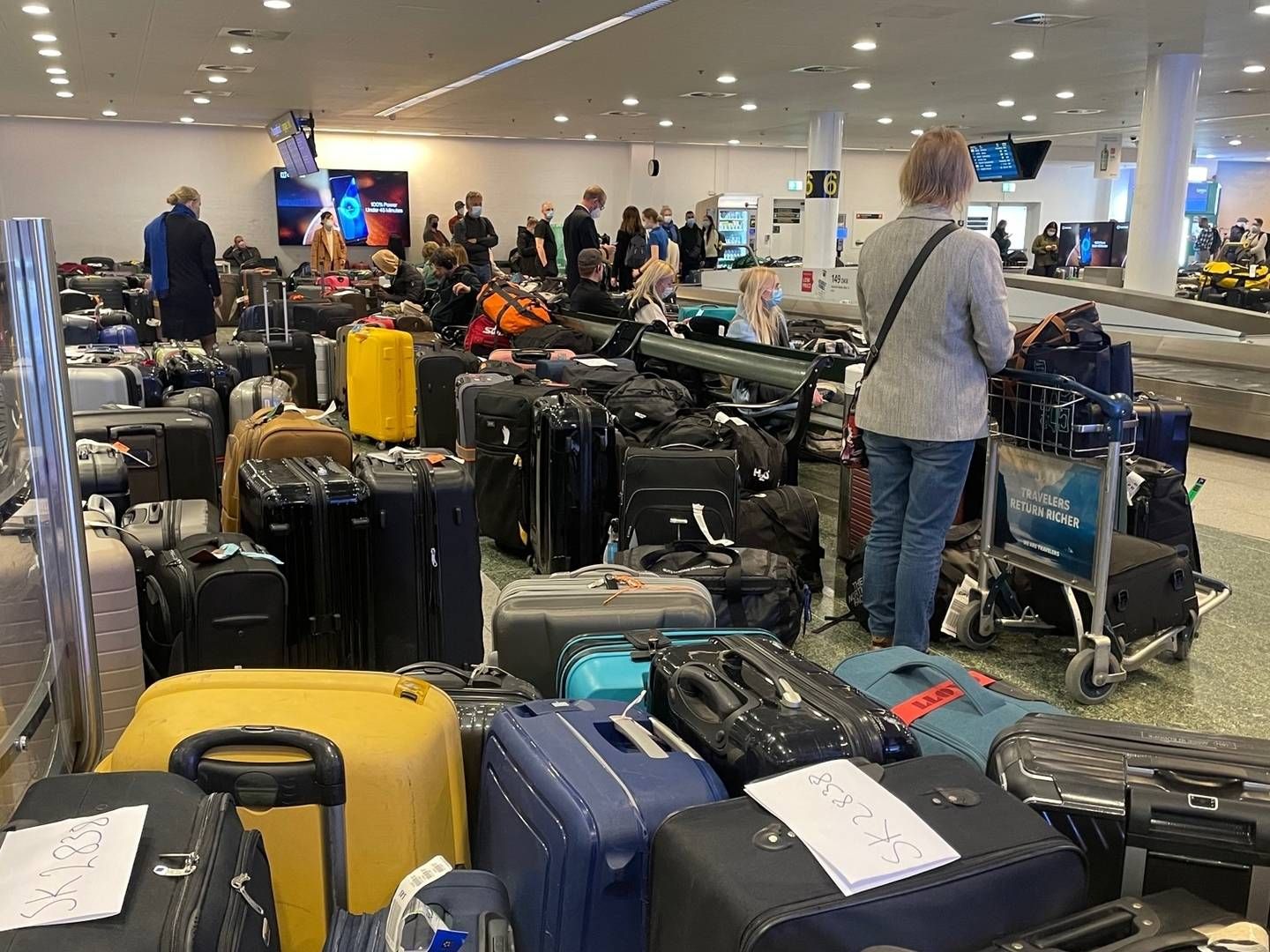 Bagagepersonalet i SAS Ground Handling har strejket siden lørdag morgen. | Foto: PRESSE-FOTOS.DK