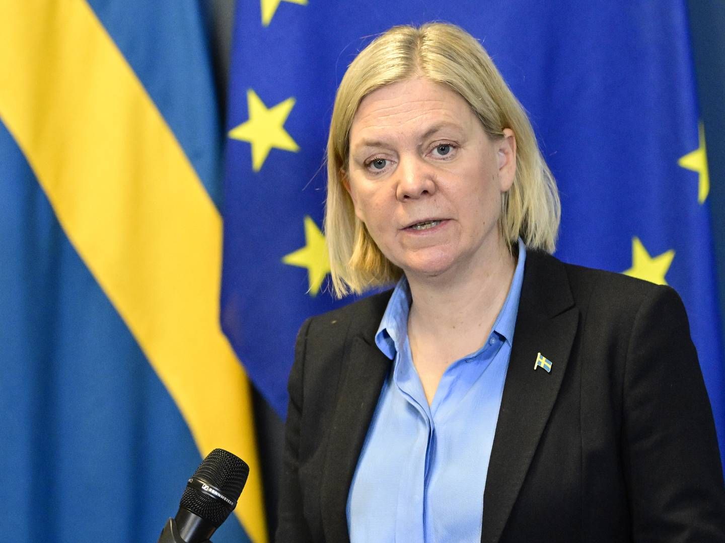 Der blev torsdag ikke truffet nogen beslutninger om yderligere sanktioner mod Rusland, siger Sveriges statsminister Magdalena Andersson. | Foto: 10030 Jonas Ekströmer/TT/TT NYHETSBYRÅN / TT NYHETSBYRÅ