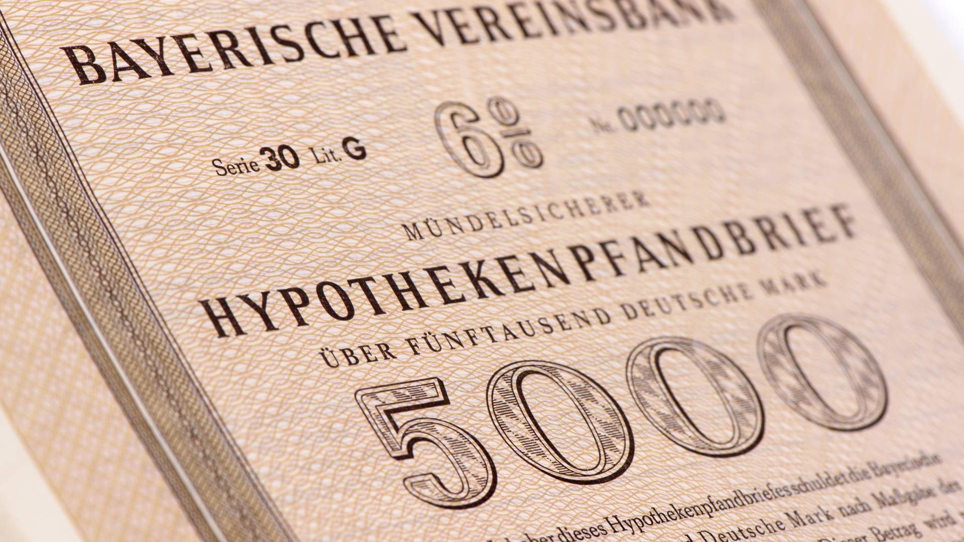 Alter Pfandbrief der Bayerischen Vereinsbank. | Foto: picture alliance / Zoonar | Wolfilser