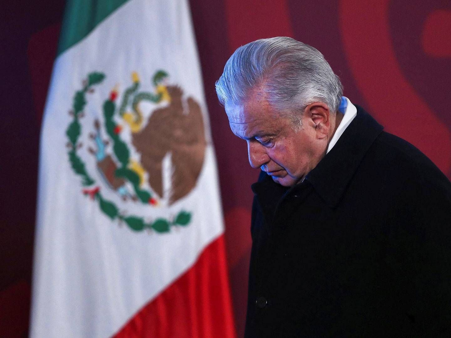 Mexicos præsident siden 2018, Andrés Manuel López Obrador ved et af sine daglige pressemøder. | Foto: Edgard Garrido/Reuters/Ritzau Scanpix