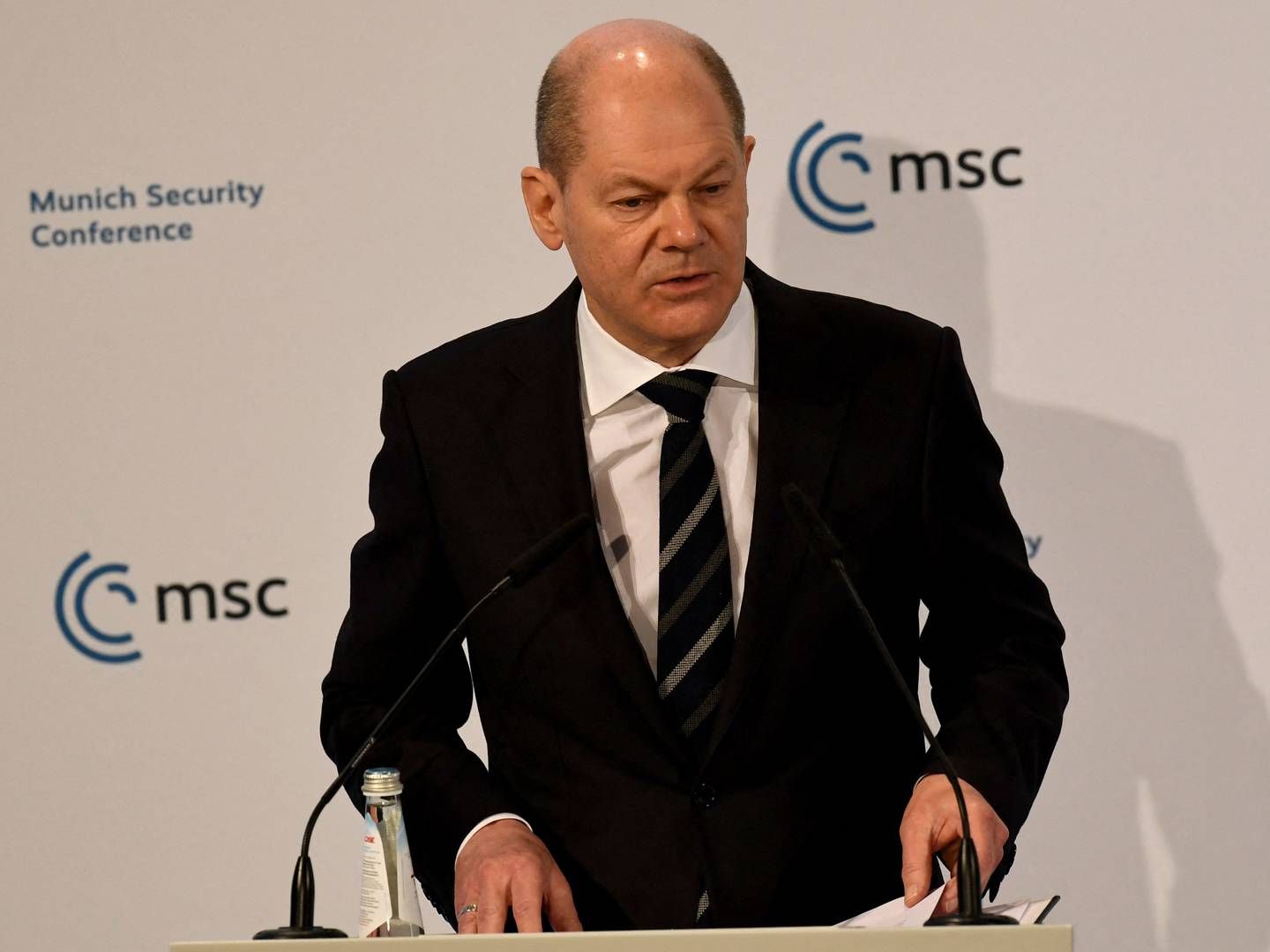 Forbundskansler Olaf Scholz har sat gang i sanktioner mod Rusland. | Foto: THOMAS KIENZLE/AFP / AFP