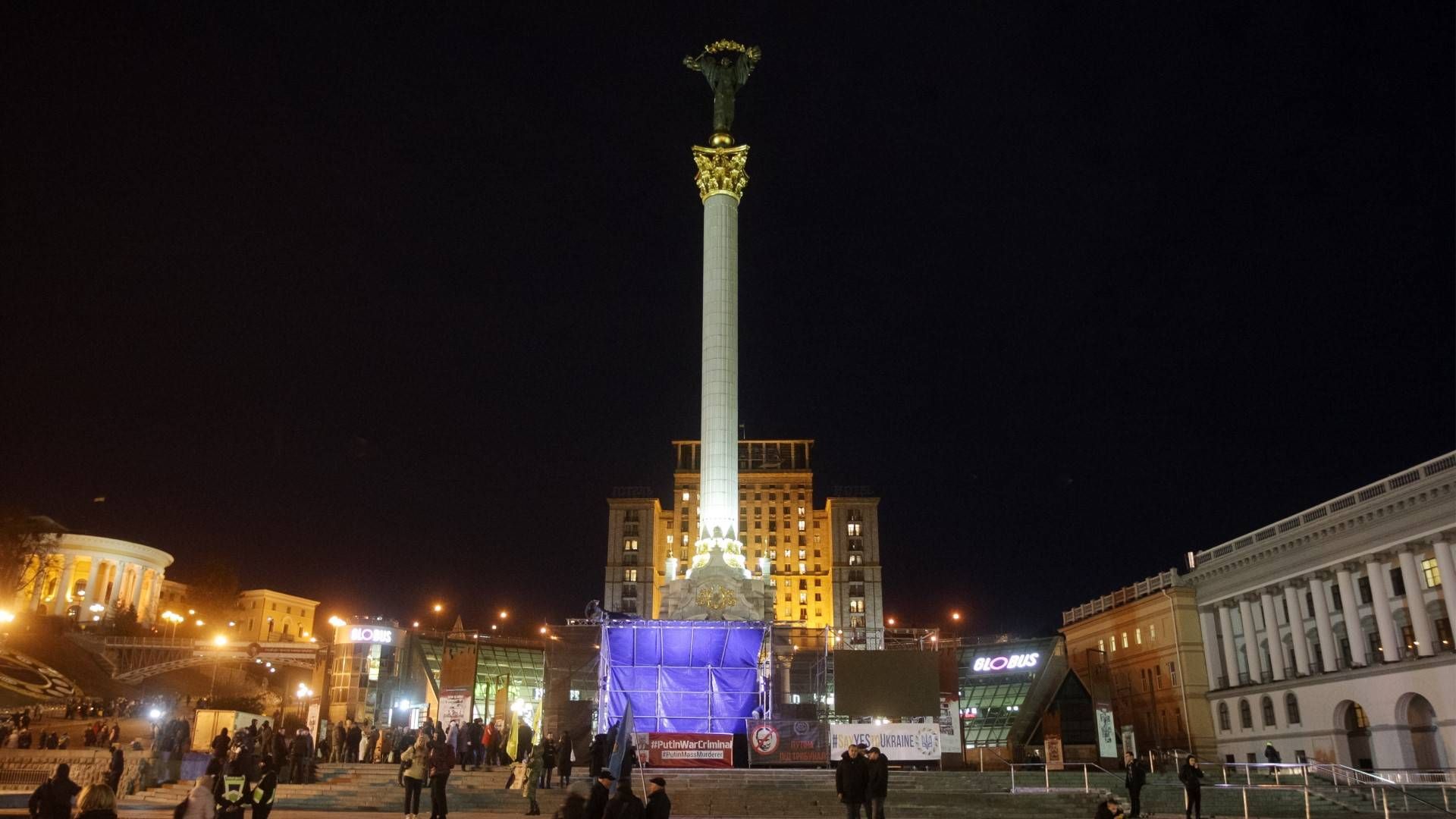 Der Unabhängigkeitsplatz in Kiew. | Foto: picture alliance / NurPhoto | STR