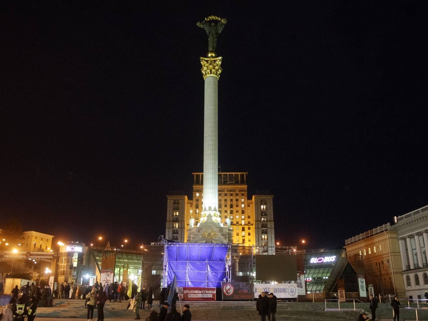 Der Unabhängigkeitsplatz in Kiew. | Foto: picture alliance / NurPhoto | STR
