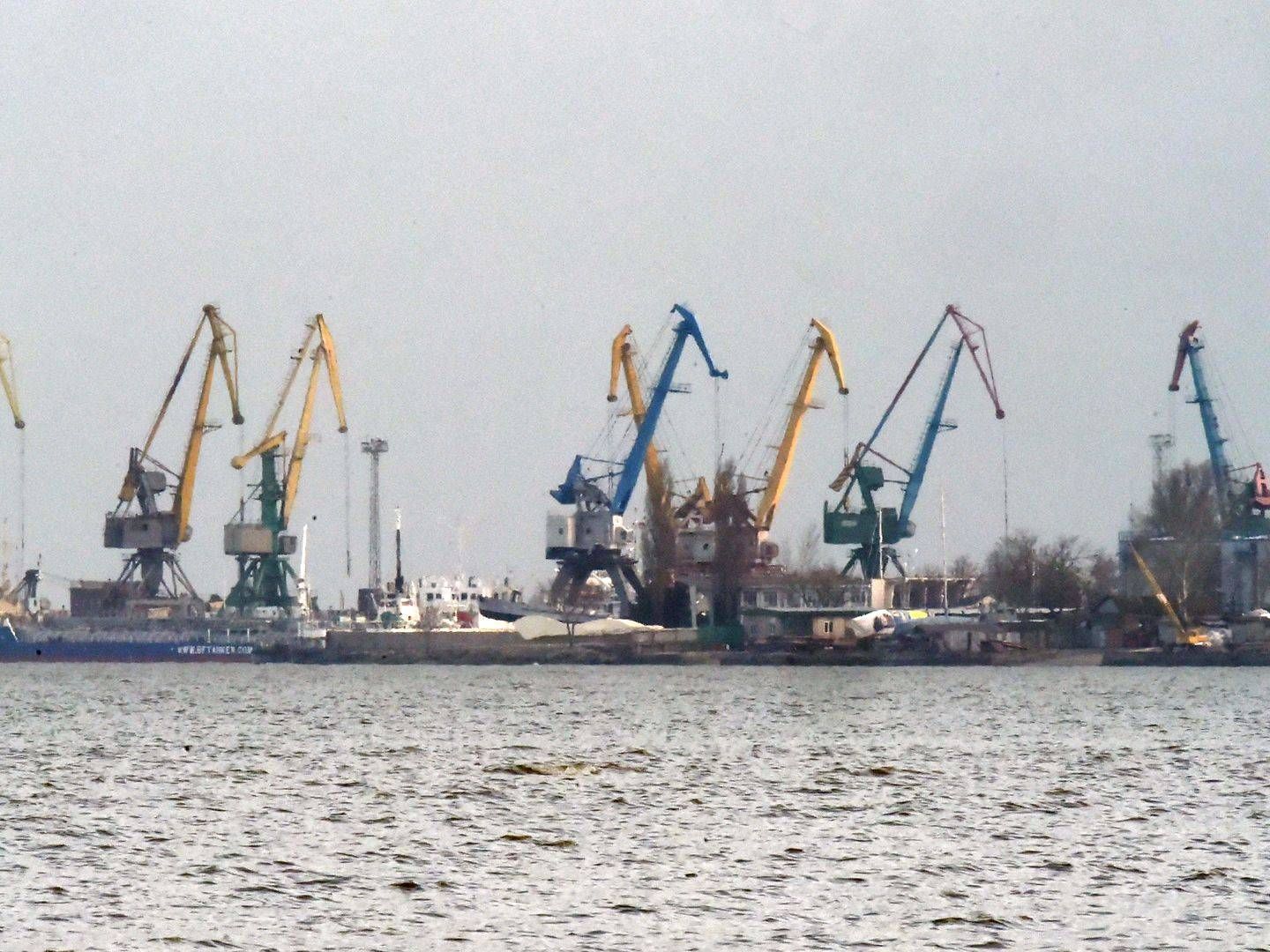 Containerhavnen Taganrog i det sydvestlige Rusland. | Foto: Stringer/AFP/Ritzau Scanpix
