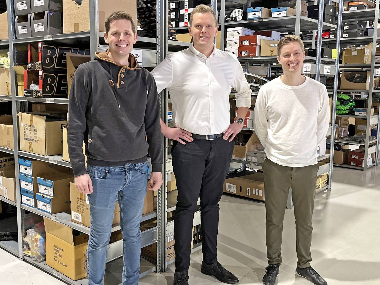 Kasper og Erik Buus Larsen, der har stiftet Cykelgear, ses her med Andreas Bang Nielsen (i midten), som for nylig er tiltrådt som direktør i selskabet. | Foto: Cykelgear / PR