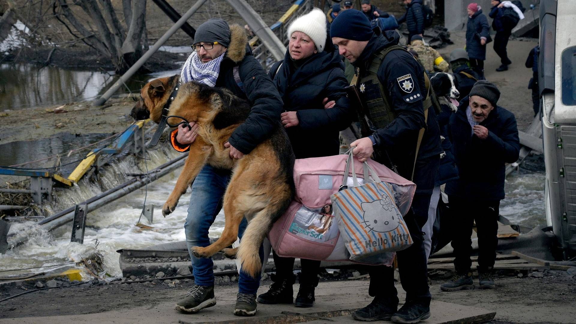 Evakuering af ukrainske borgere i byen Romanivka 9. marts. | Foto: Maksim Levin/Reuters/Ritzau Scanpix