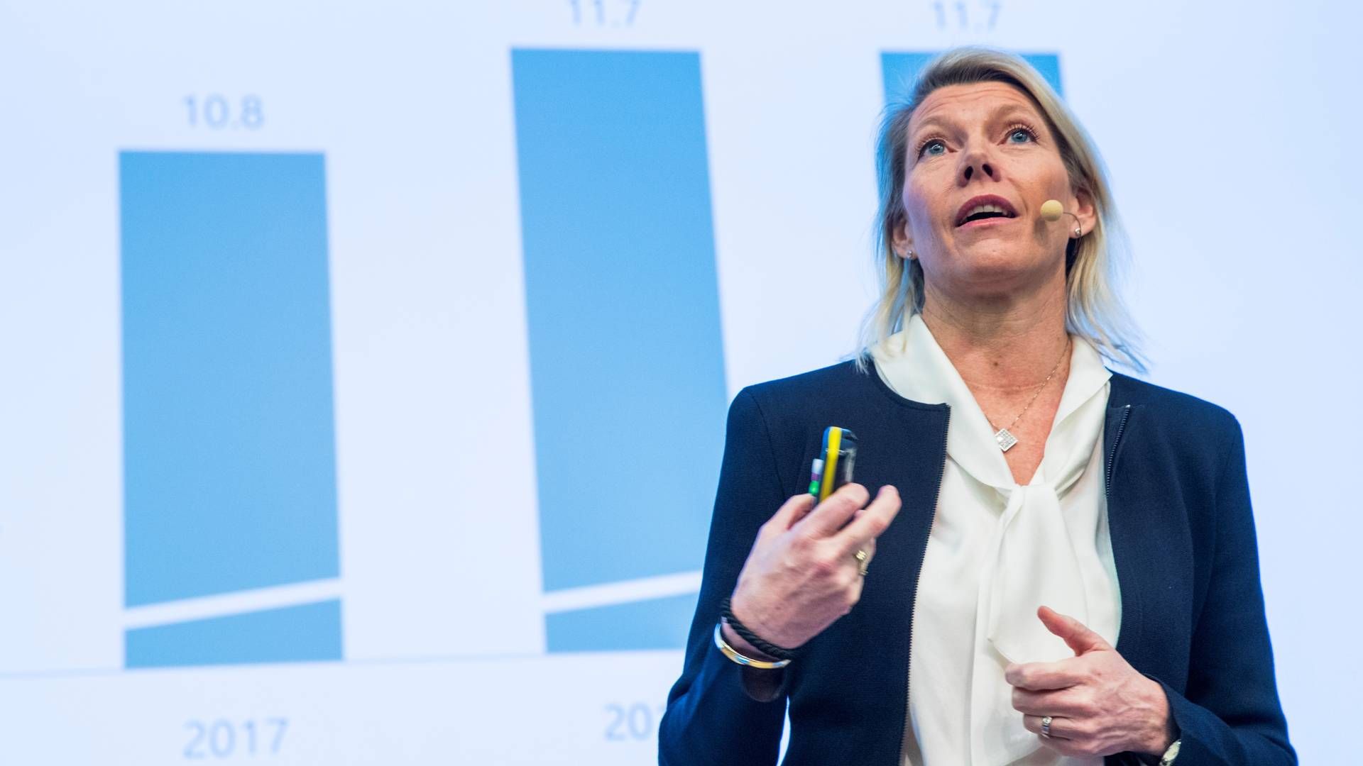 DNB-sjef Kristin Braathen økte fastlønnen med 400.000 kroner i fjor. | Foto: Terje Pedersen / NTB