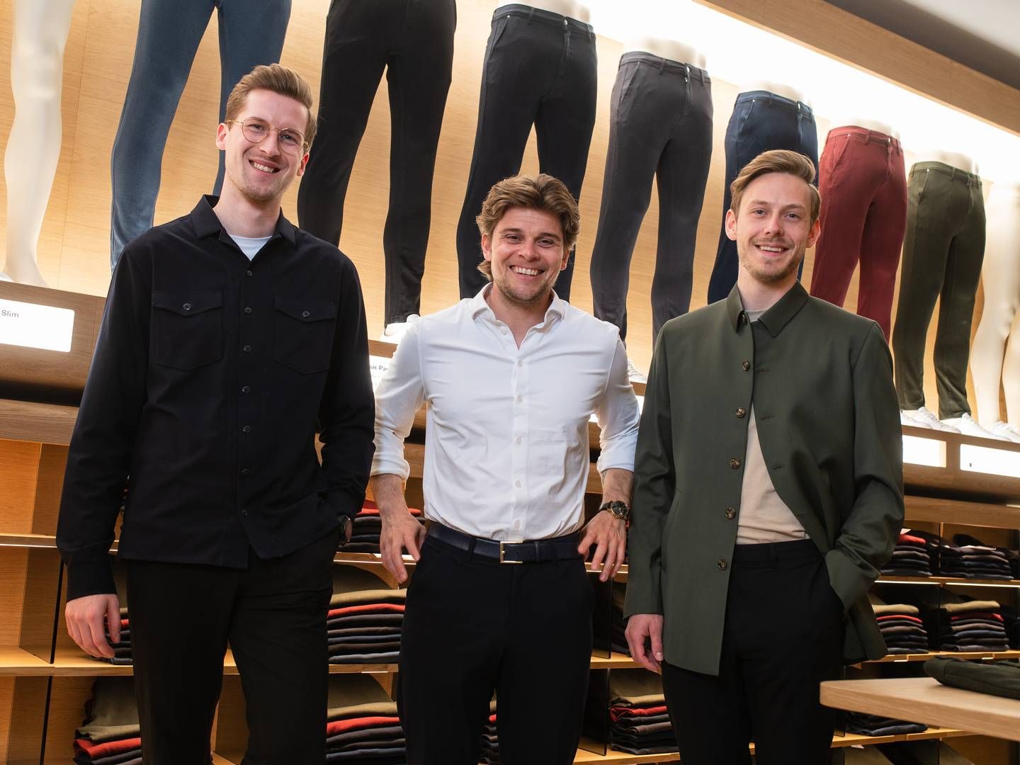 De nordjyske barndomsvenner Kasper Ulrich, Christoffer Bak og Christian Aachmann har på få år skabt en af de hurtigst voksende herretøjsvirksomheder i nyere tid. | Foto: PR