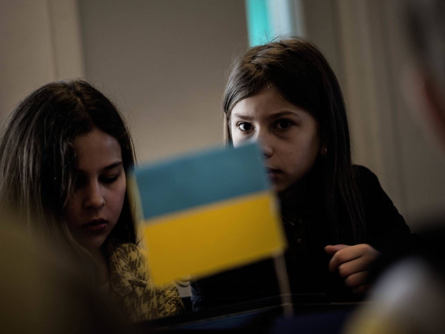 Børn fra Ukraine startede onsdag deres undervisning på Humble Skole på Langeland. | Foto: Tim Kildeborg Jensen / Ritzau Scanpix