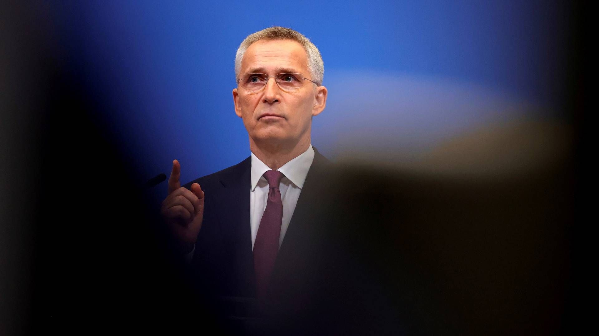 – Jeg har i dag takket ja til å fortsette som generalsekretær i Nato, sier Jens Stoltenberg. | Foto: AP/Olivier Matthys