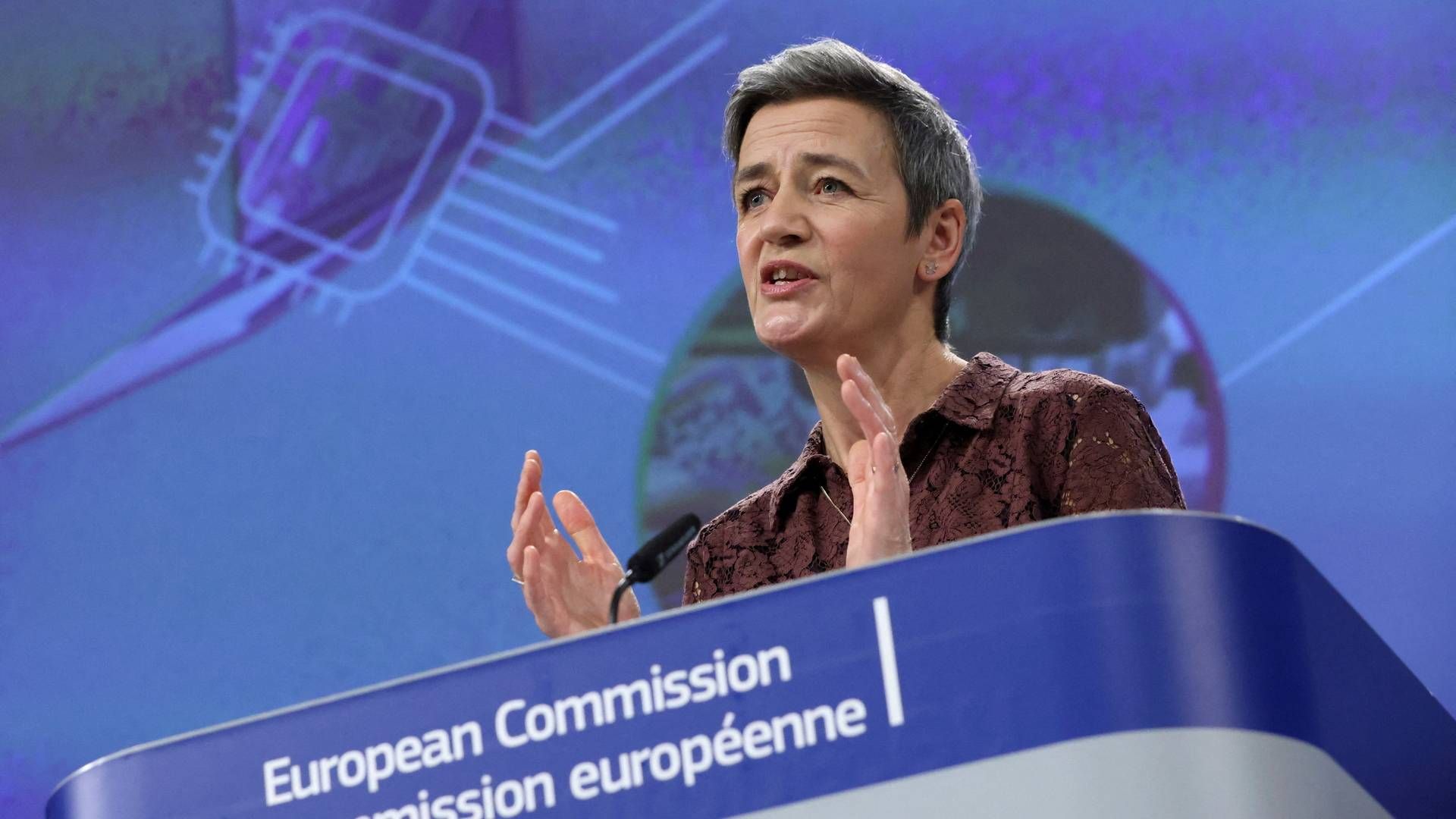 EU’s konkurrencekommissær Margrethe Vestager skriver på Twitter, at forhandlerne er endt med en ”god og stærk aftale”. | Foto: Yves Herman/REUTERS / X00380