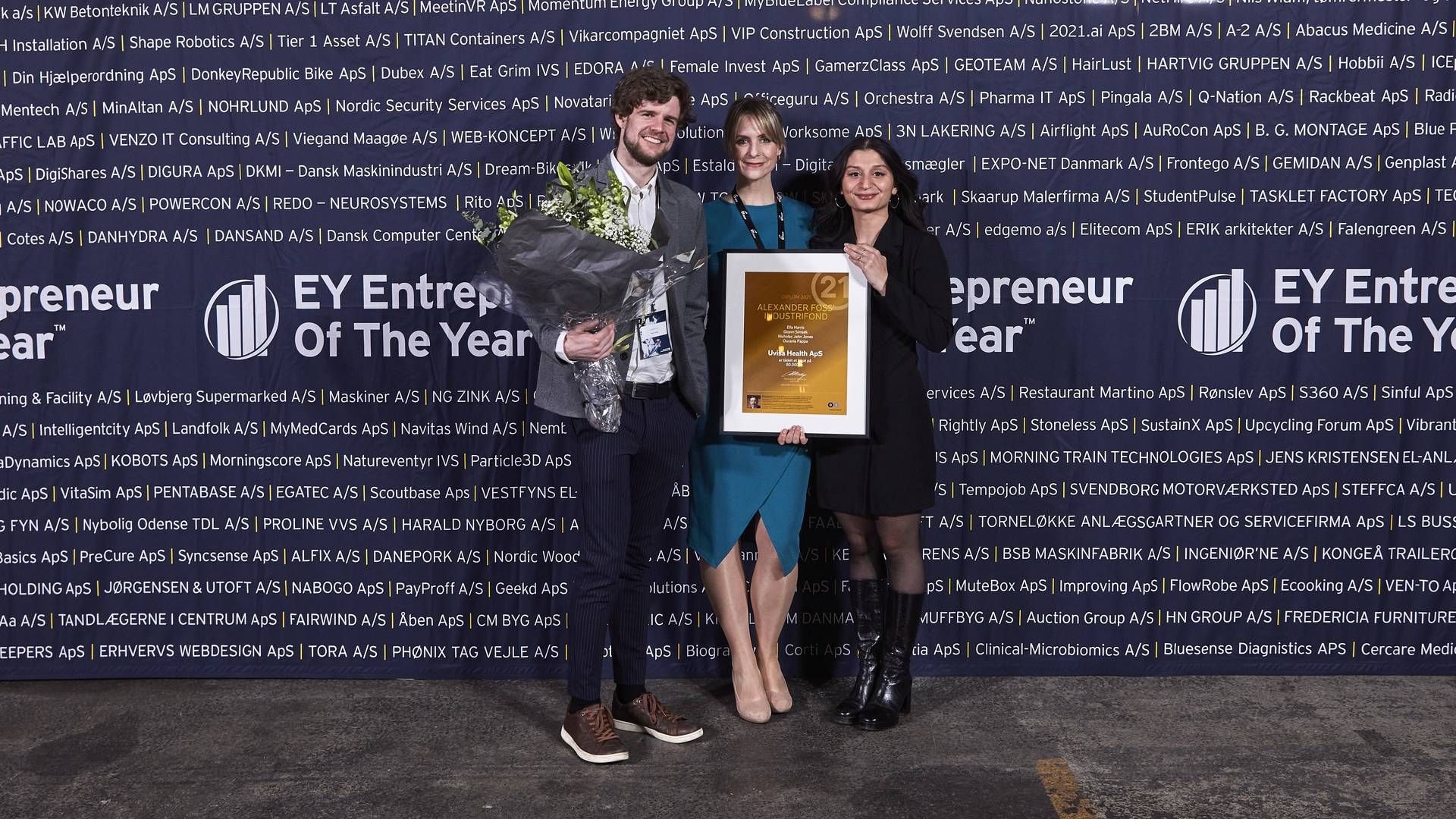 Fra venstre Nicholas Jones, Ella Harris og Gizem Simsek | Foto: EY Entrepreneur Of The Year / PR