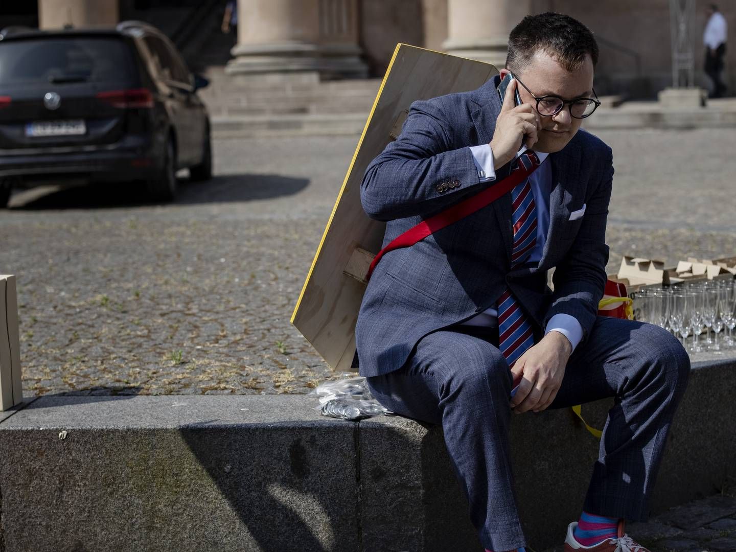 Sidste år blev staten frikendt i landsretten. På dagen demonstrerede medlemmer af Foreningen imod Ulovlig Logning demonstrerede mod den danske praksis. Her Rasmus Malver. | Foto: Valdemar Ren