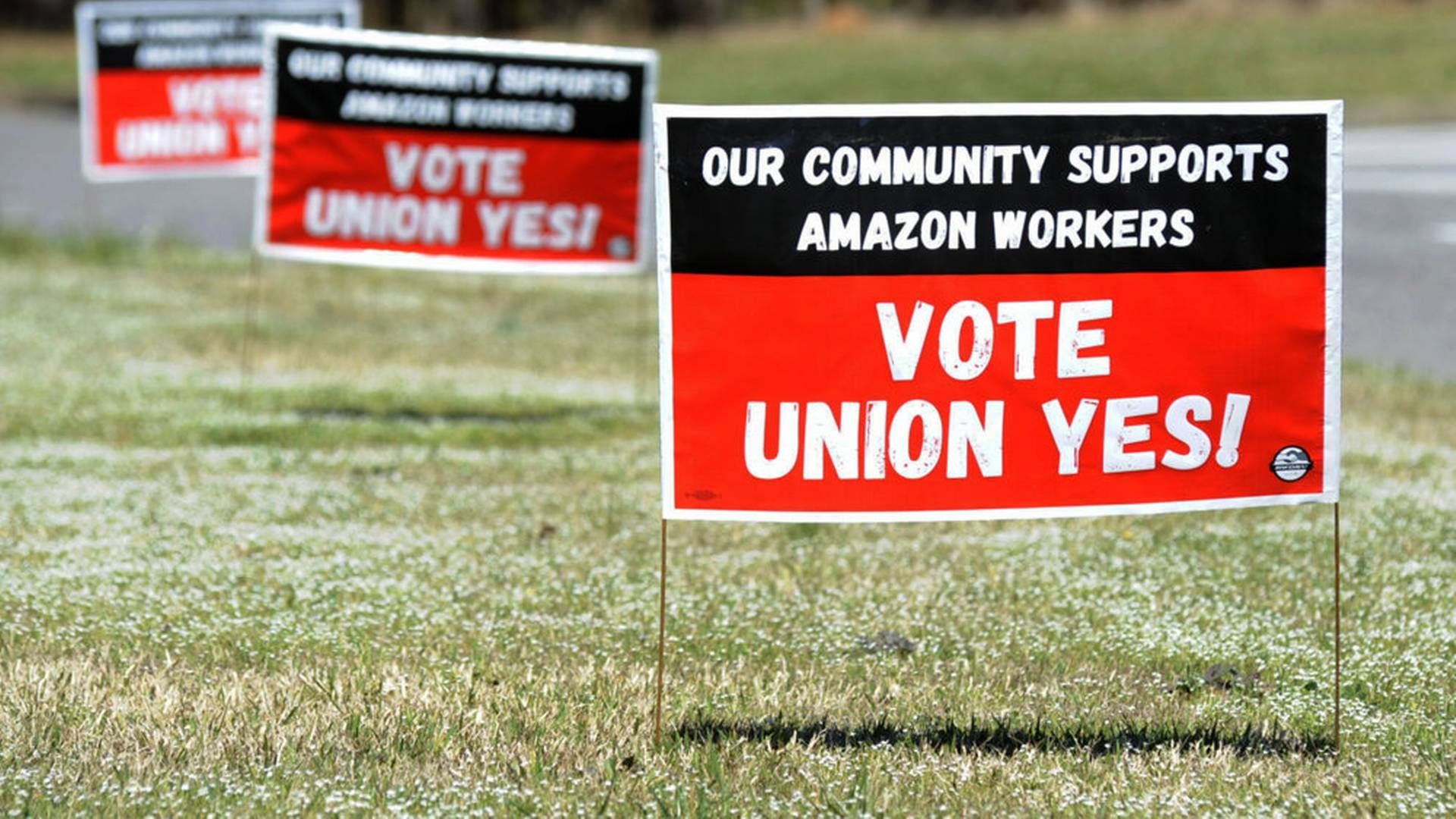 Amazon-ansatte i delstaten Alabama stemmer torsdag om, hvorvidt de skal organisere sig i en fagforening. | Foto: Jay Reeves/Ritzau Scanpix