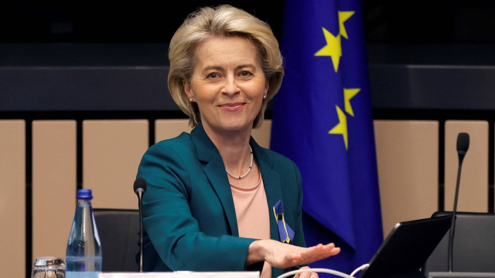 Ursula von der Leyen under samlingen i Europa-Parlamentet i Strasbourg tirsdag. | Foto: RONALD WITTEK/AFP / POOL