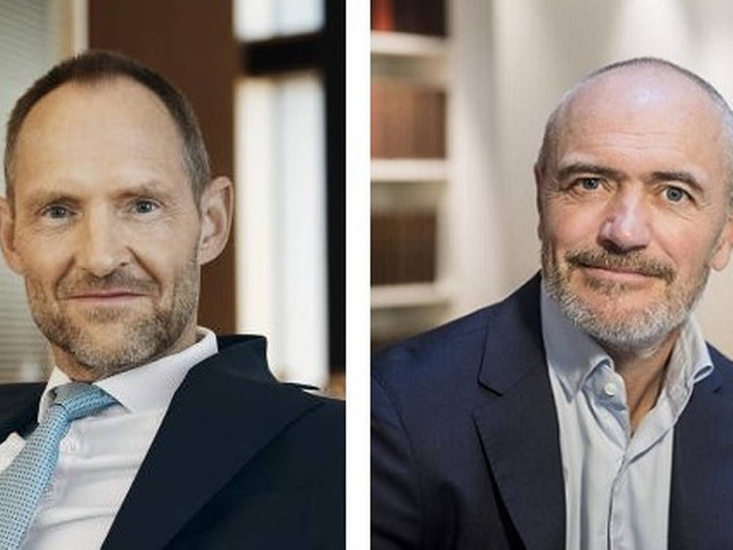 Martin André Dittmer (tv) og Steen Rode er topchefer i henholdvis Gorrissen Federspiel og Bech-Bruun, der ligger side om side i toppen af den danske advokatbranche. | Foto: PR/Nikolai Linares