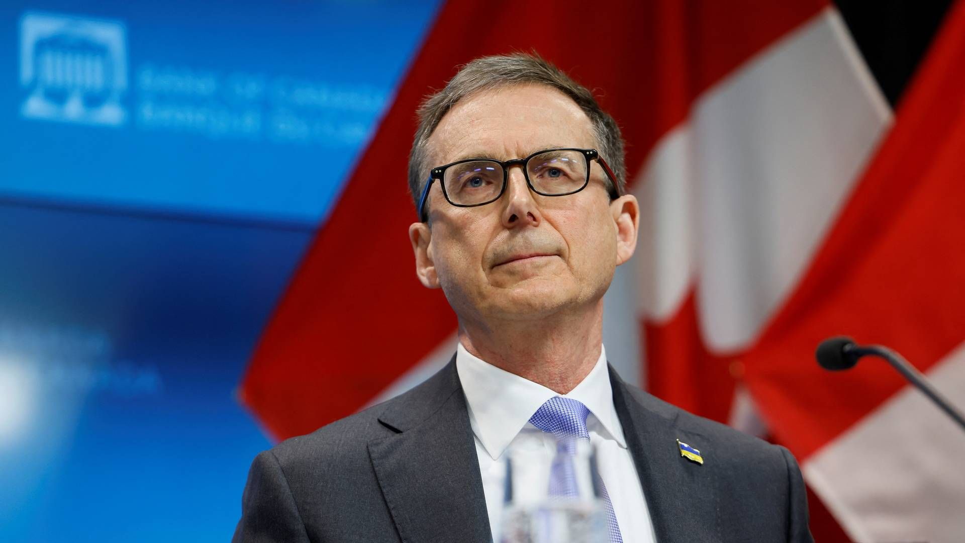 ”Lad os bare lige nyde det her øjeblik for en stund,” sagde den canadiske centralbankchef, Tiff Macklem, efter første rentenedsættelse i fire år. | Foto: BLAIR GABLE/REUTERS / X02562