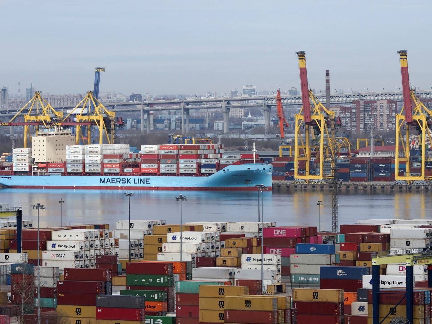 Priserne på fragt af container fra Kina til USA fortsætter med at falde. | Foto: REUTERS/REUTERS / X90122