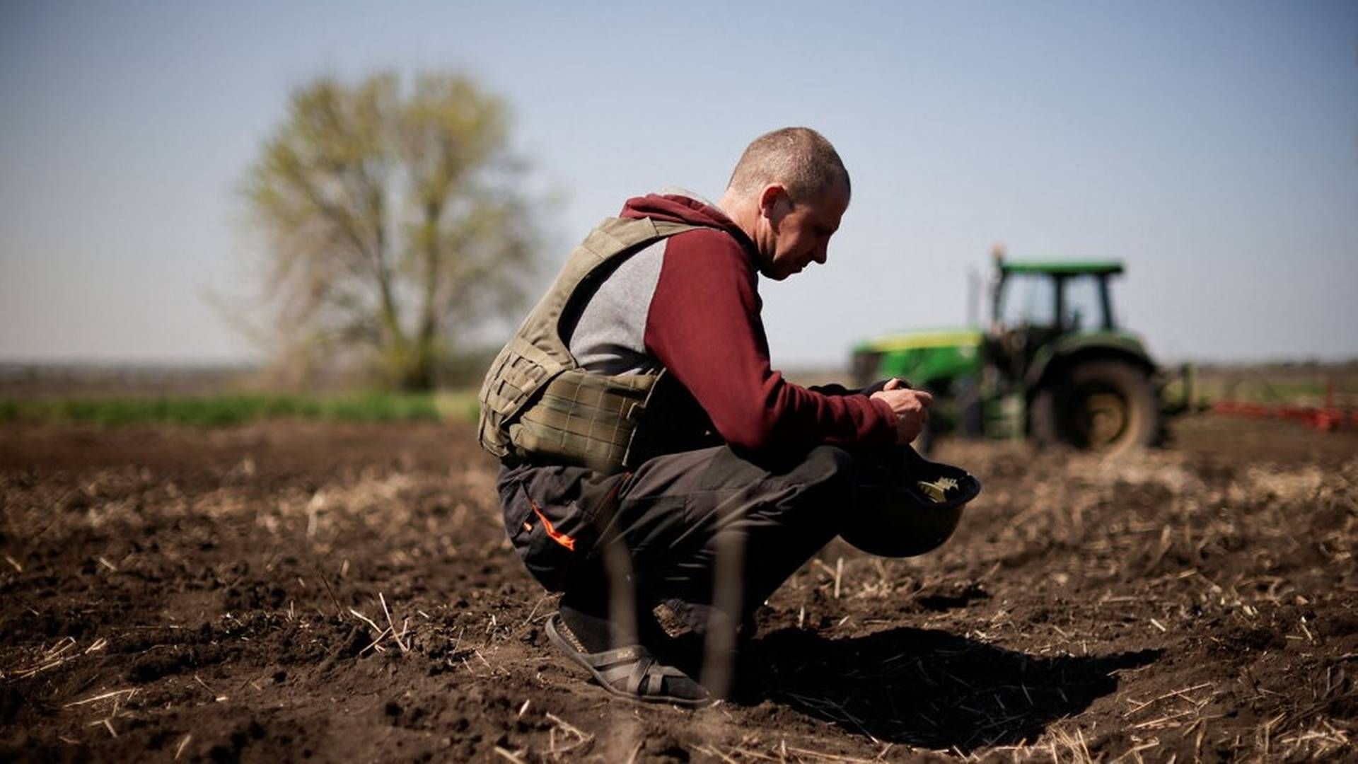 "Hvis der er beskydning, pakker vi sammen og tager hen på kontoret," fortæller landmand i Ukraine. | Foto: Ueslei Marcelino/Reuters