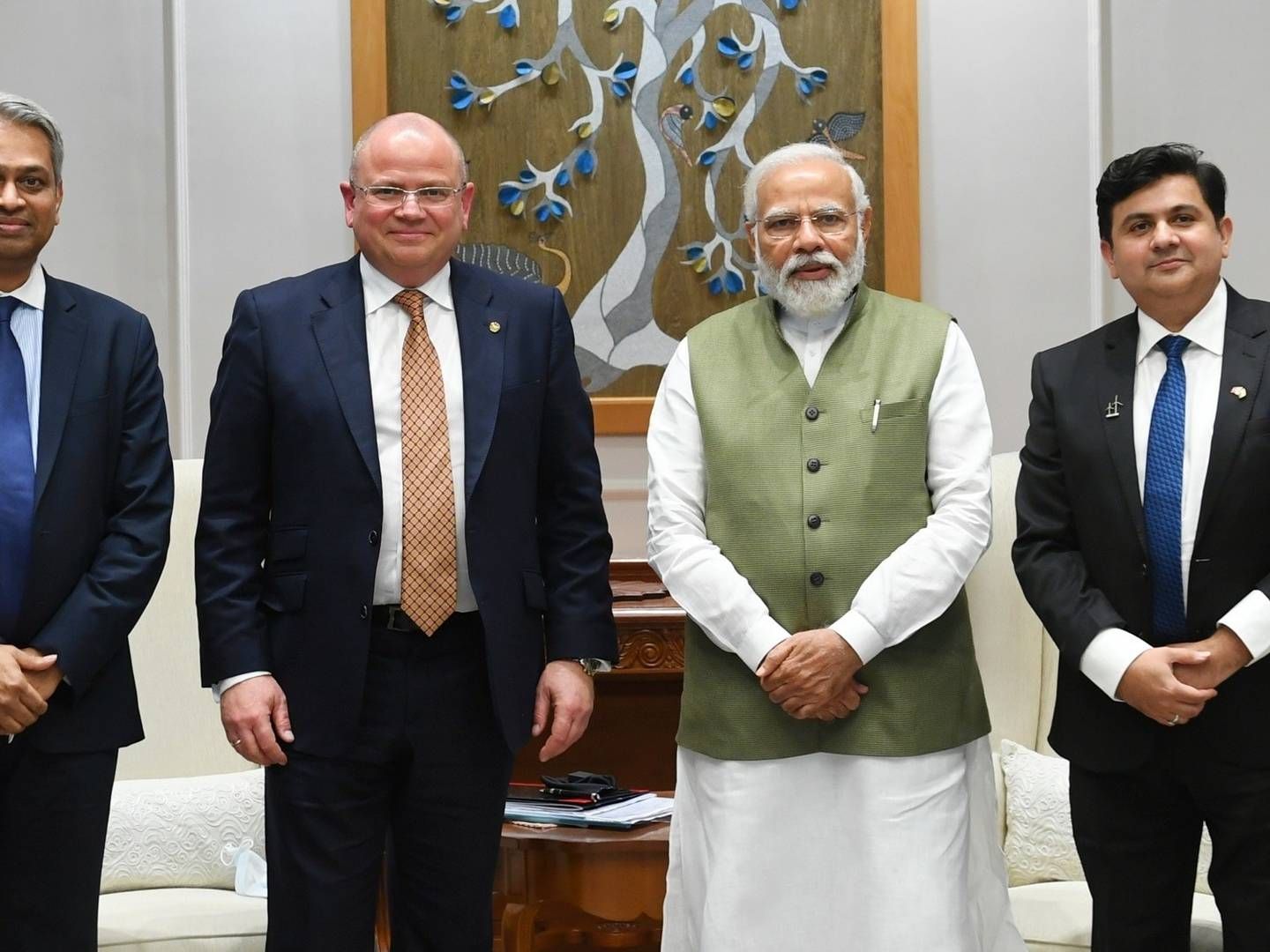 Vestas' topchef Henrik Andersen var i marts i Indien, hvor han mødtes med premierminister Narendra Modi. | Foto: vestas