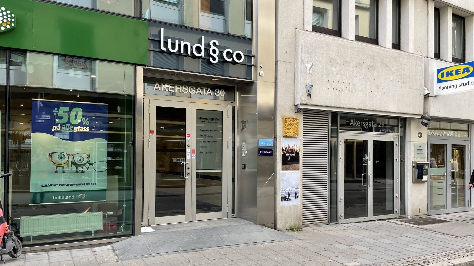 Lund & Co holder til i Akersgata i Oslo sentrum. | Foto: Aleksander Losnegård