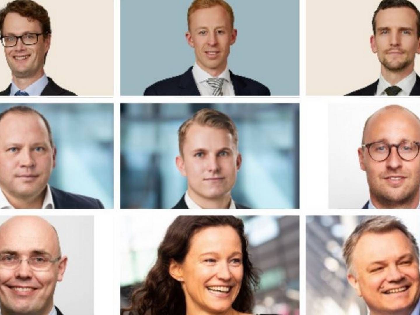 ØVERST FRA VENSTRE: Partner Eilif Koch, fast advokat Andreas Skartveidt Iversen og senioradvokat Bård Berge fra Arntzen de Besche; managing director og partner Arnstein Rød og assistand director Viktor Myhre i Pangea Project Finance; partner Lars-Petter Weyer-Larsen og partner Thomas Reppe Wetting i Selmer; partner og leder for deals eiendom Elin Young og partner og leder for advokatfirmaet Lars H. Aasen i PwC.