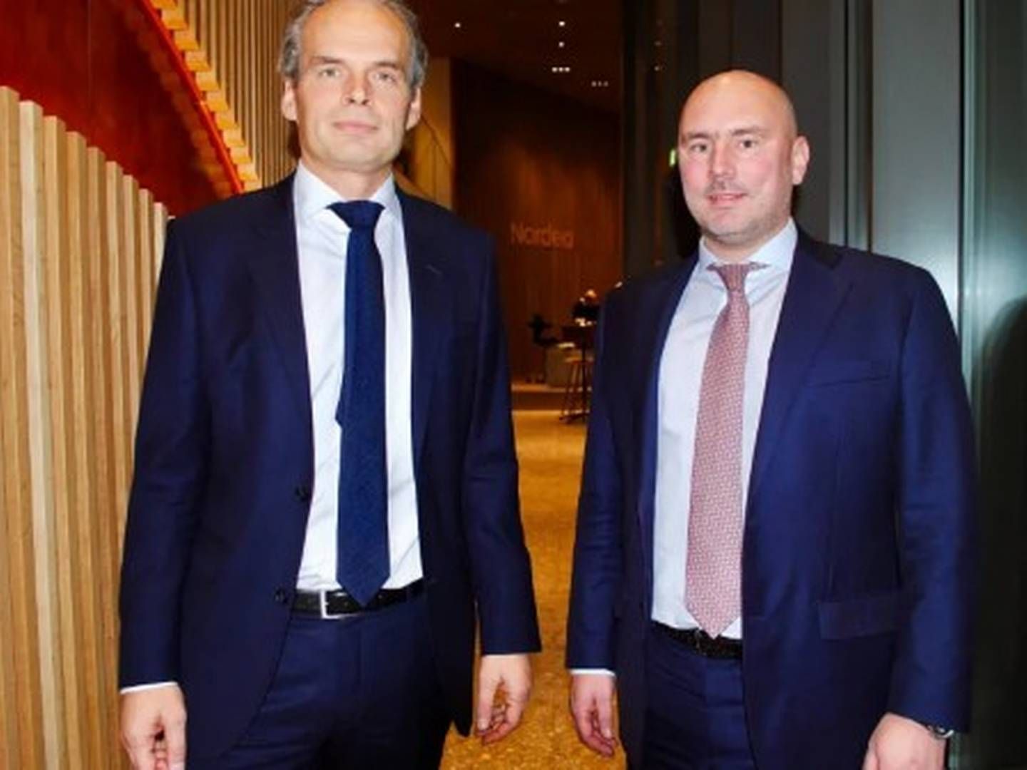 Geir Atle Lerkerød (tv.), chef for nordisk shipping, og Thor-Erik Bech, chef for international shipping og offshore, Nordea. | Foto: Nordea PR