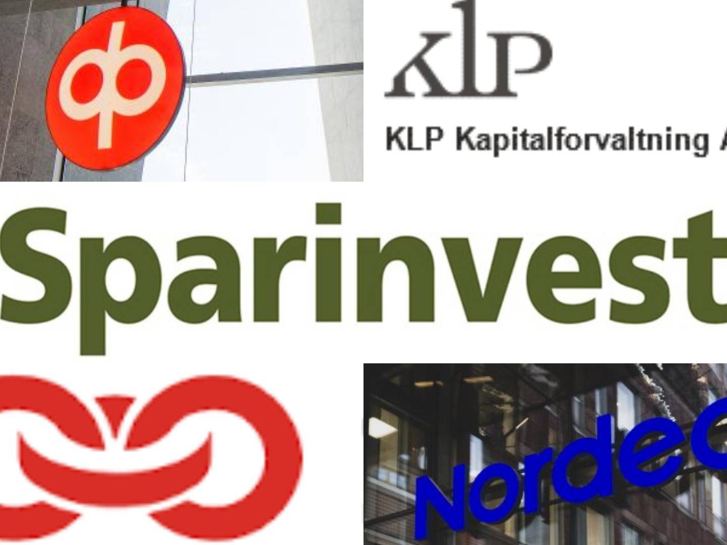 Photo: PR/OP, KLP, Sparinvest, Storebrand, Nordea