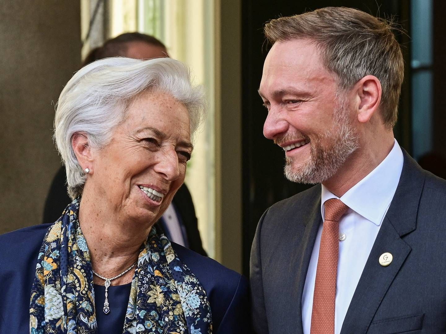 Christine Lagarde i samtale med Tysklands finansminister, Christian Lindner, i sidste uge. | Foto: BENJAMIN WESTHOFF/REUTERS / X07649