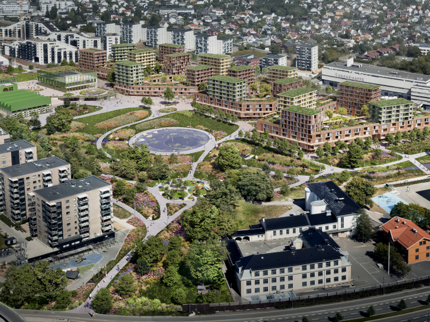 SLIK KAN DET BLI: Det skal bygges 900 boliger på Økern i Oslo. | Foto: Ghilardi + Hellsten Arkitekter