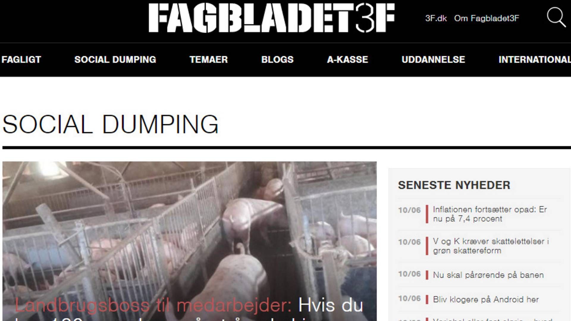 Fagbladet 3F får ny magasinredaktør. | Foto: Screenshot