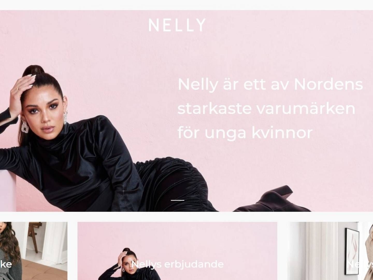 Den svenske online modebutik Nelly.com's omsætning falder primært på grund af færre besøg på selskabets hjemmesider, har den nu tidligere topchef, Kristina Lukes, fortalt. | Foto: Screenshot/Nelly Group