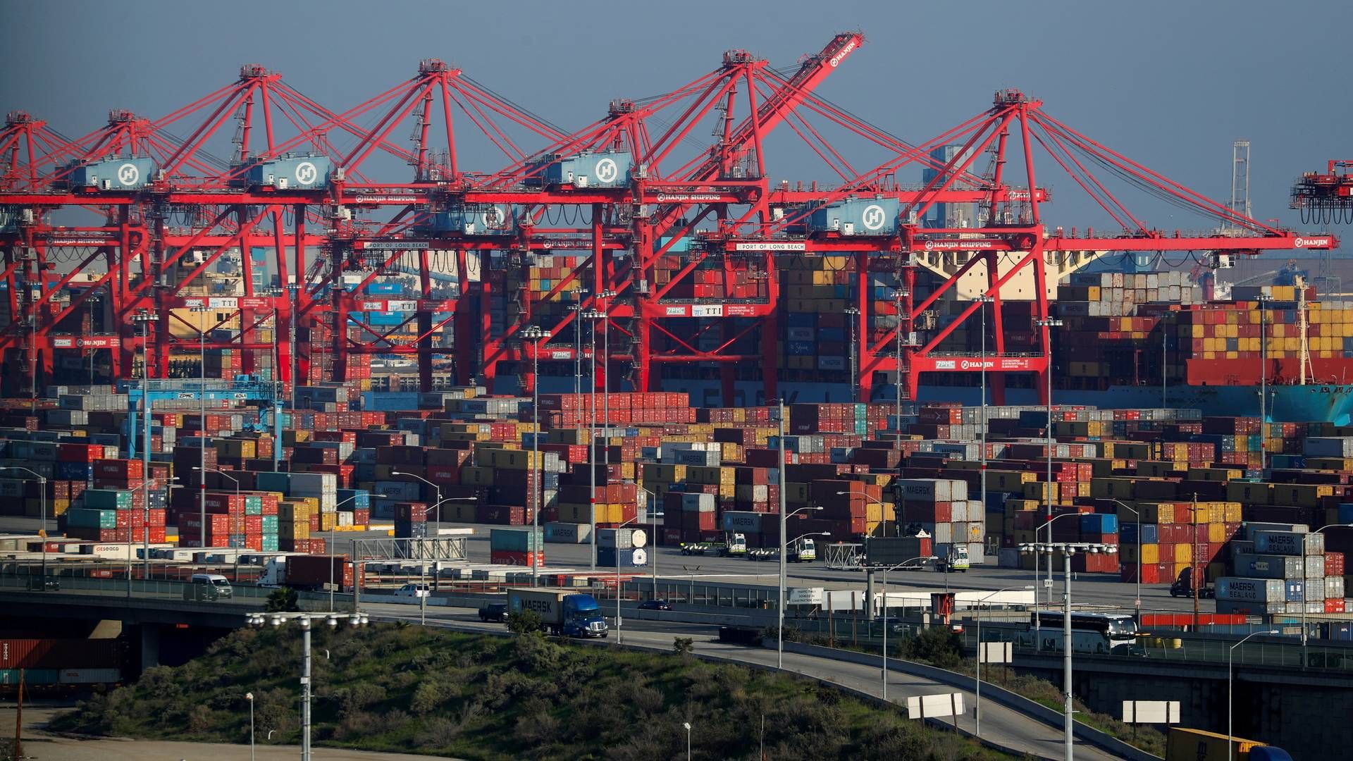 Containerterminal i Long Beach på USA's vestkyst. | Foto: Mike Blake/REUTERS / X00030