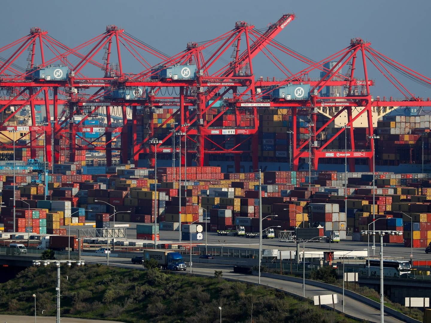 Containerterminal i Long Beach på USA's vestkyst. | Foto: Mike Blake/REUTERS / X00030