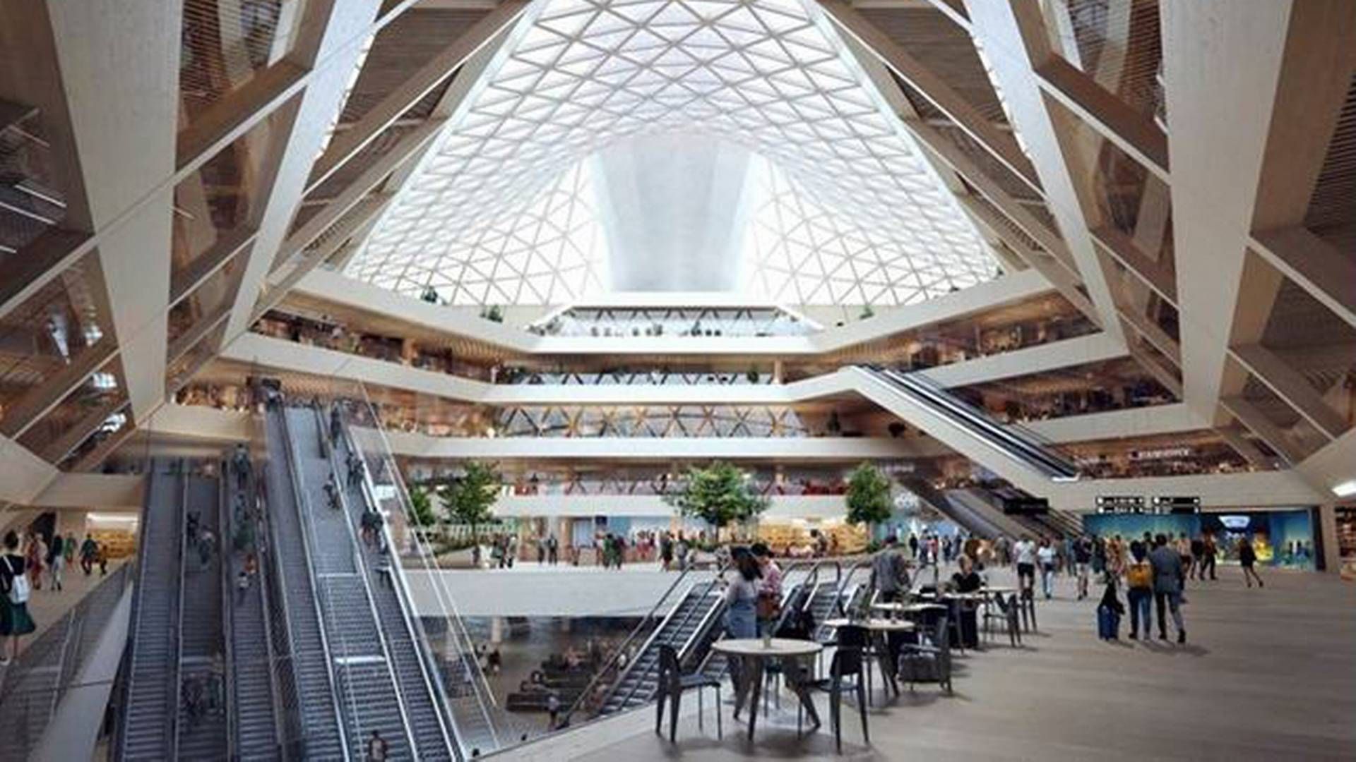 Den nye lufthavnsbygning i Zürich får et centralt atrium. | Foto: PR-visualisering / Big