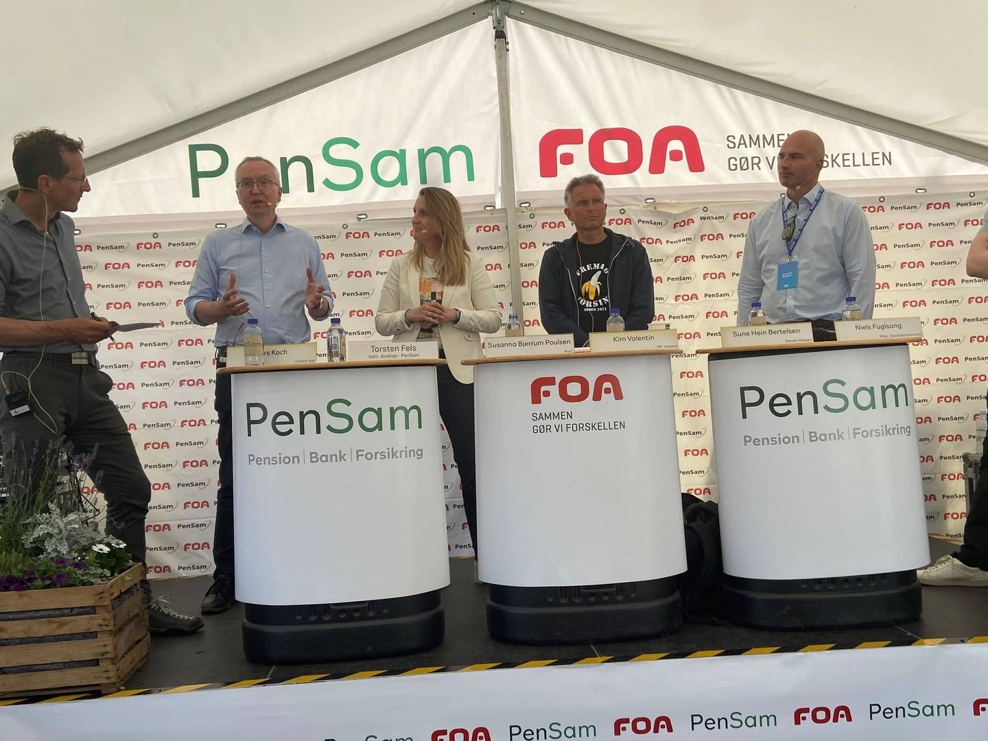 Torsten Fels (second from left) participated in a debate about fair taxation arranged by PenSam at the Danish democracy festival Folkemødet. | Photo: Anne Louise Houmann