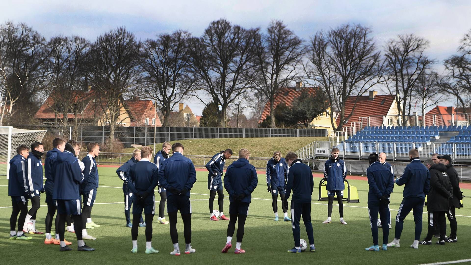 Fremad Amager-holdet til træning i foråret, mens konkursen truede. | Foto: Lars Poulsen