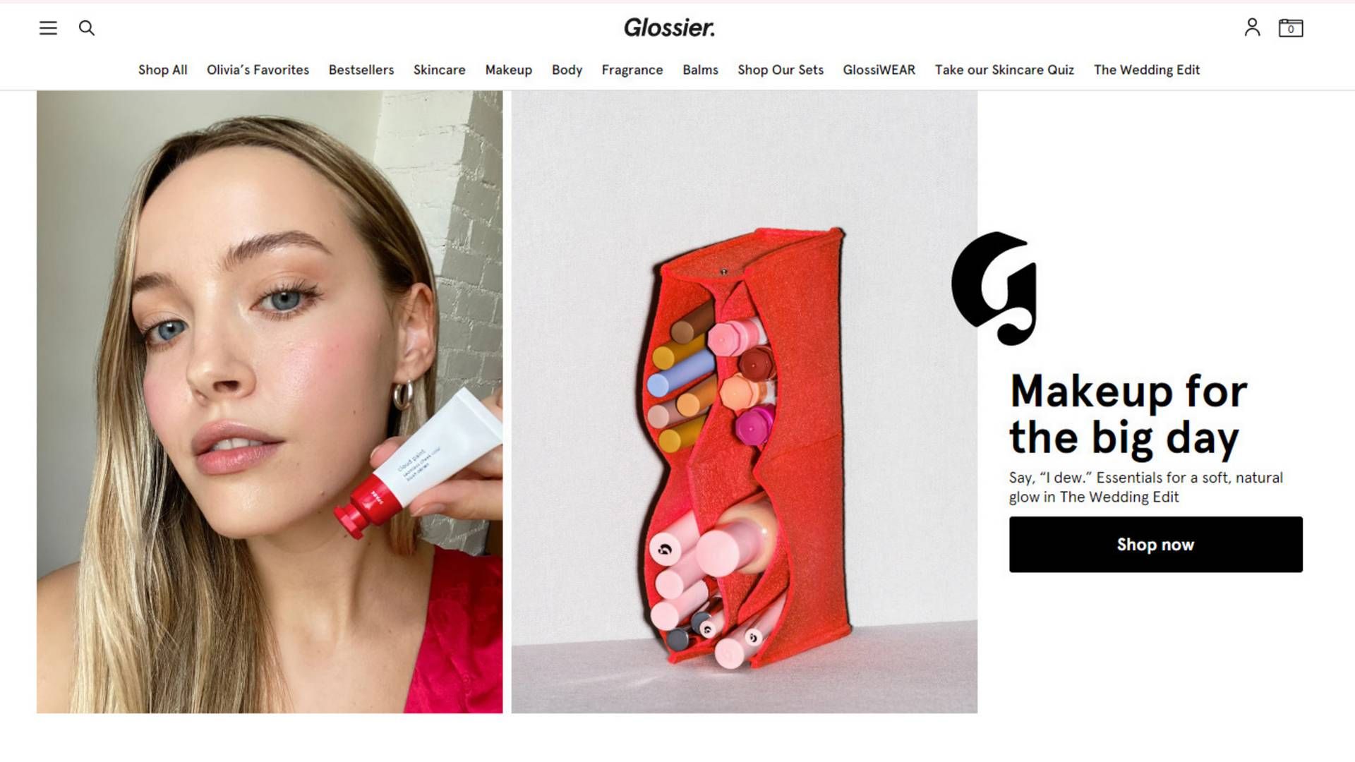 Amerikanske Glossier startede sin danske webshop op i 2018. | Foto: Screendump/Glossier