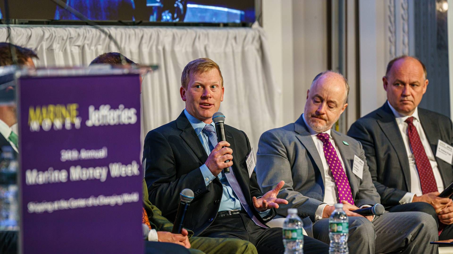 Matt Turner, chief of strategy in energy company Chevron’s shipping company, was attending the Marine Money conference in New York to discuss decarbonization. | Photo: David Butler