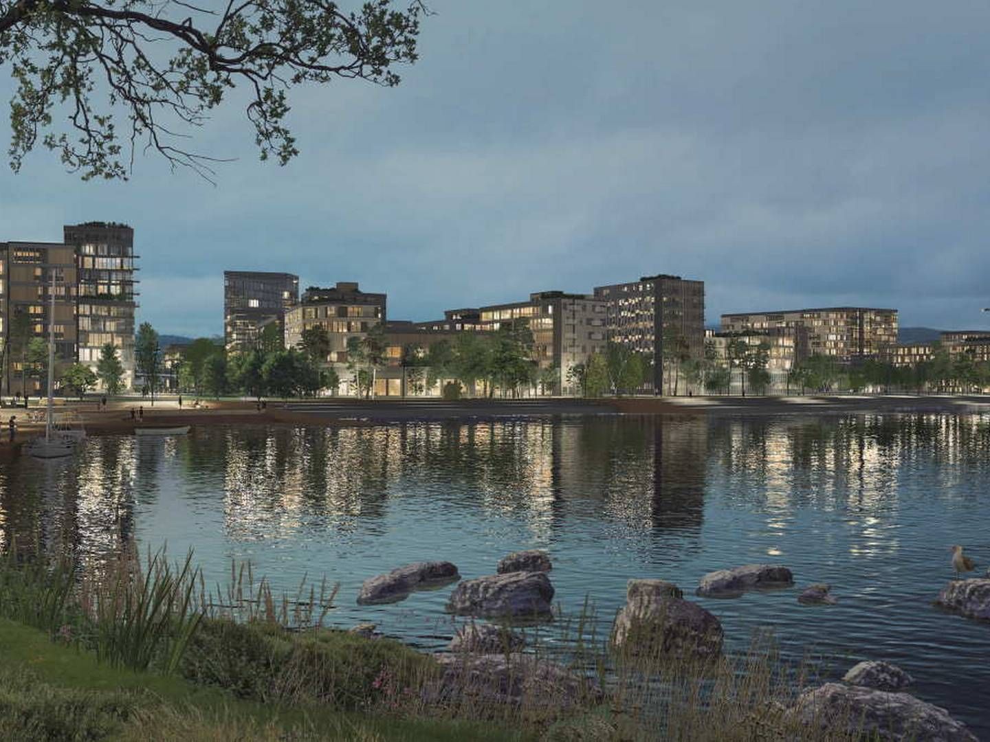 STORUTBYGGING PÅ LIERSTRANDA: Her er det planer om bygging av 500-600 boliger. | Foto: Eidos Eiendomsutvikling