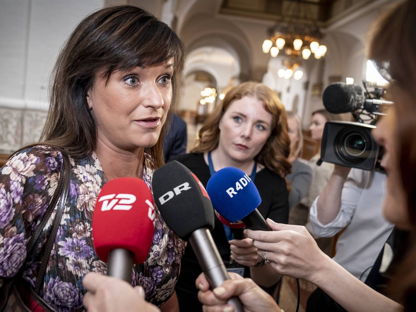 Venstres politiske ordfører, Sophie Løhde, der også er formand for Folketingets Granskningsudvalg, mødte pressen efter torsdagen møde om Minkkommissionens beretning. | Foto: Mads Claus Rasmussen