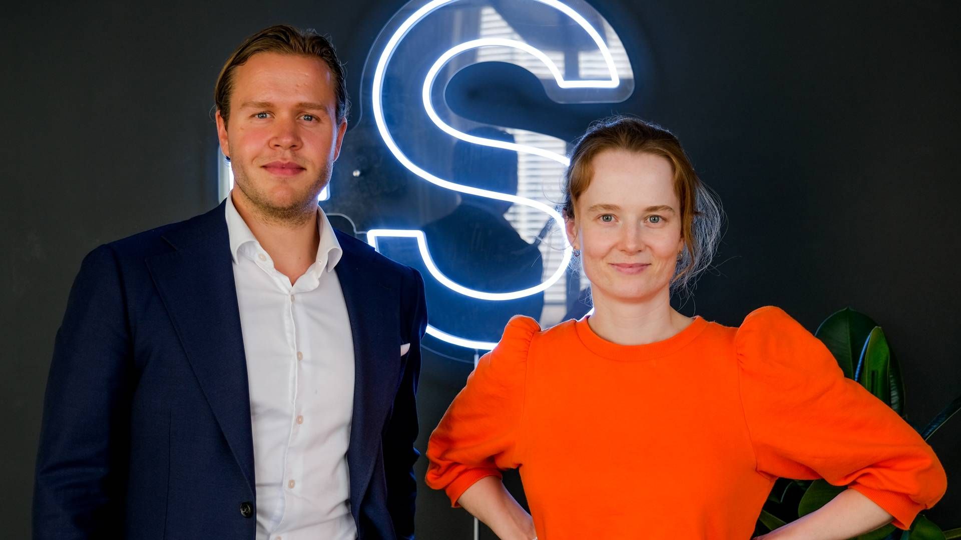 Frederik Riiser og Marit Rødevand, der er hhv. kommerciel chef og adm. direktør i Strise, der sælger kend din kunde-løsninger til banker. | Foto: Sebastian Holsen