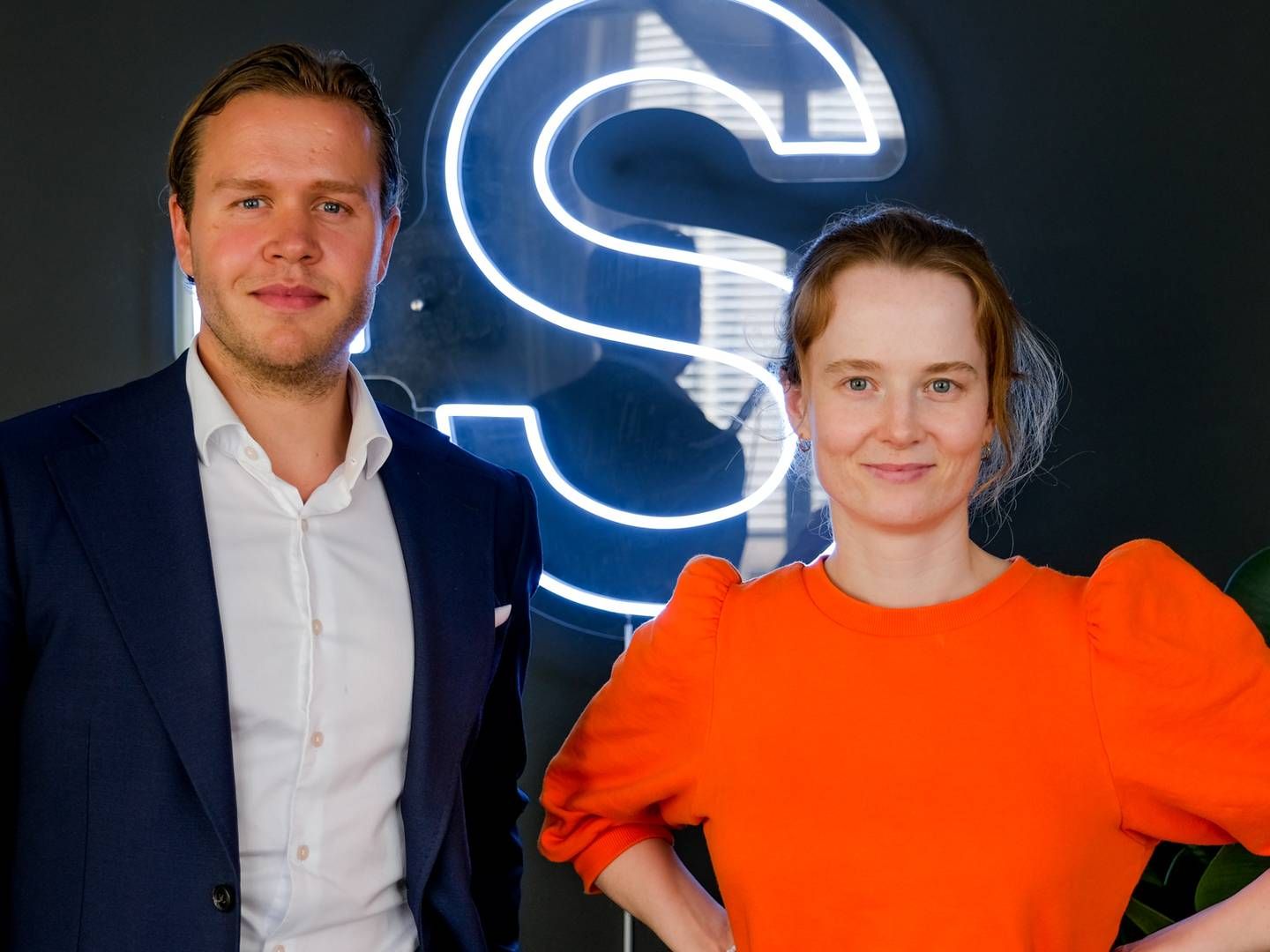 Frederik Riiser og Marit Rødevand, der er hhv. kommerciel chef og adm. direktør i Strise, der sælger kend din kunde-løsninger til banker. | Foto: Sebastian Holsen