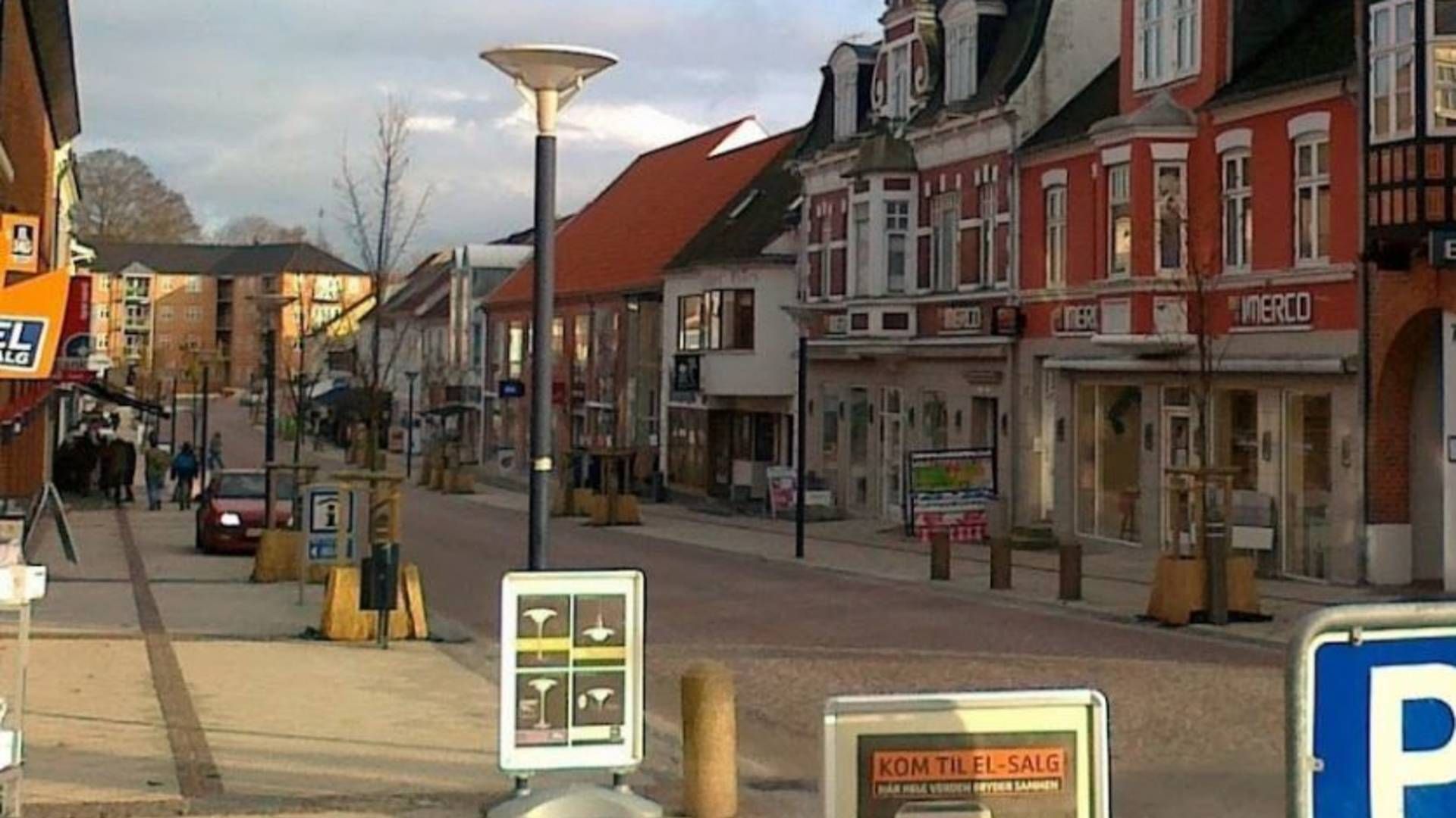 På Himmerlandsgade i Aars er der en enkelt tom butik, mens der i resten af byen er fire. | Foto: GOOGLE MAPS
